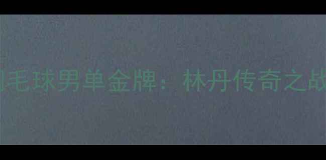 图片 2008北京奥运会羽毛球男单金牌：林丹传奇之战与国羽崛起之路2