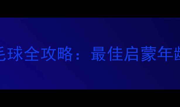 图片 3-12岁儿童学羽毛球全攻略：最佳启蒙年龄+科学训练指南1