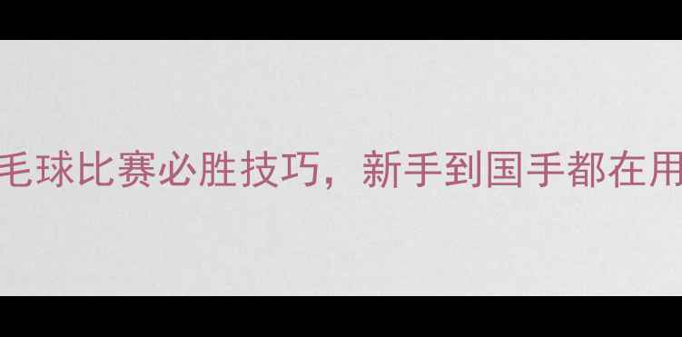 图片 3周速成！羽毛球比赛必胜技巧，新手到国手都在用的实战攻略2