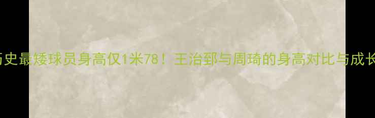 图片 CBA历史最矮球员身高仅1米78！王治郅与周琦的身高对比与成长奇迹