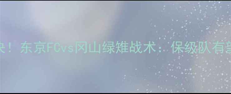 图片 J联杯焦点对决！东京FCvs冈山绿雉战术：保级队有望爆冷争冠？2