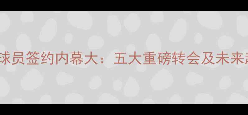 图片 NBA国际球员签约内幕大：五大重磅转会及未来趋势分析