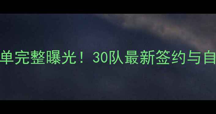 图片 NBA球员注册名单完整曝光！30队最新签约与自由球员动向全2