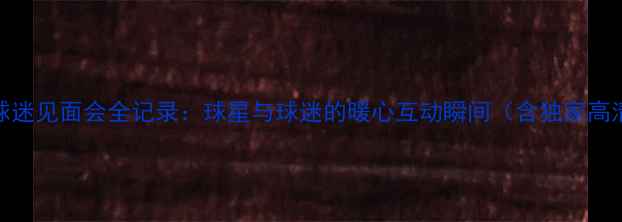 图片 NBA球星球迷见面会全记录：球星与球迷的暖心互动瞬间（含独家高清组图）2