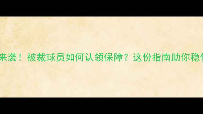 图片 NBA裁员潮来袭！被裁球员如何认领保障？这份指南助你稳住职业生涯