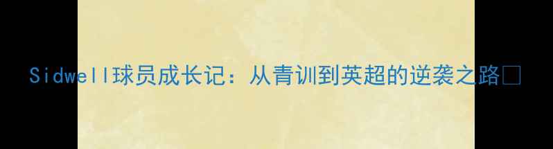 图片 Sidwell球员成长记：从青训到英超的逆袭之路✨