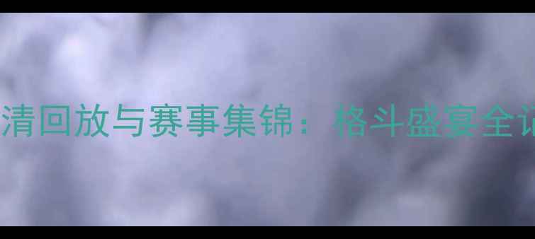 图片 UFC终极之战高清回放与赛事集锦：格斗盛宴全记录及观赛指南