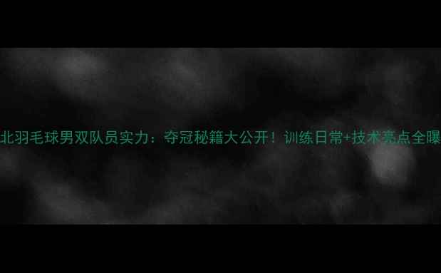 图片 ✨台北羽毛球男双队员实力：夺冠秘籍大公开！训练日常+技术亮点全曝光✨