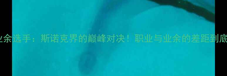 图片 丁俊晖VS业余选手：斯诺克界的巅峰对决！职业与业余的差距到底有多大？1