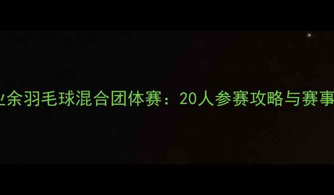 图片 上海业余羽毛球混合团体赛：20人参赛攻略与赛事回顾2