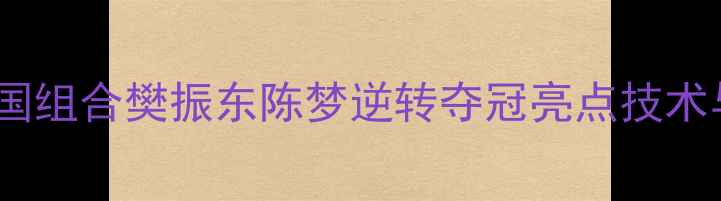 图片 世乒赛混双决赛：中国组合樊振东陈梦逆转夺冠亮点技术与赛事影响深度解读2