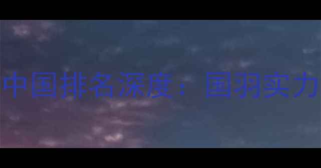 图片 世界羽毛球中国排名深度：国羽实力与未来展望