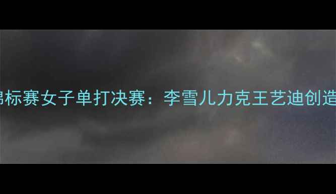图片 世界羽毛球锦标赛女子单打决赛：李雪儿力克王艺迪创造历史性时刻1