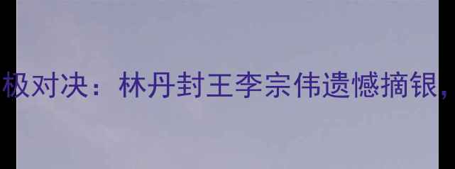 图片 世界羽毛球锦标赛终极对决：林丹封王李宗伟遗憾摘银，中国军团包揽三冠1