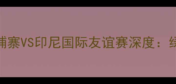 图片 东南亚足球新热度！柬埔寨VS印尼国际友谊赛深度：绿茵对决点燃东南亚战火