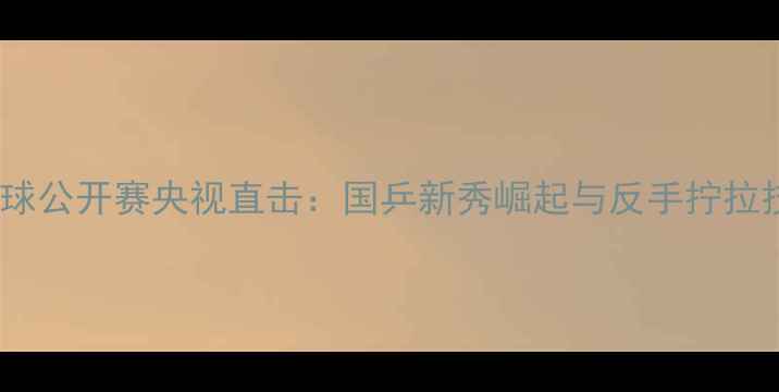 图片 中国乒乓球公开赛央视直击：国乒新秀崛起与反手拧拉技术革命1
