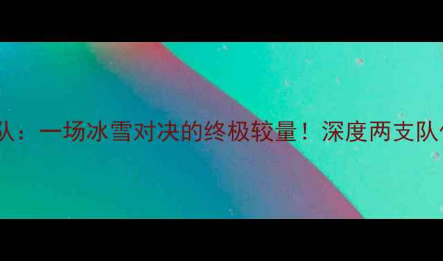 图片 中国冰球队vs新西兰冰球队：一场冰雪对决的终极较量！深度两支队伍的备战策略与历史交锋2
