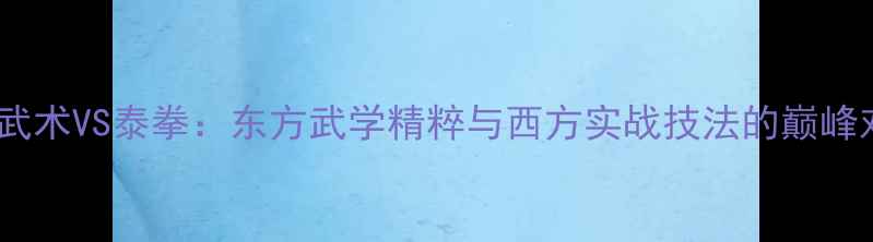 图片 中国武术VS泰拳：东方武学精粹与西方实战技法的巅峰对决2