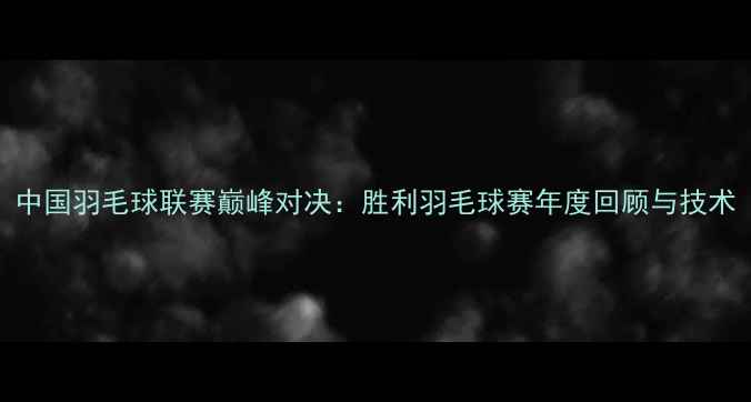 图片 中国羽毛球联赛巅峰对决：胜利羽毛球赛年度回顾与技术