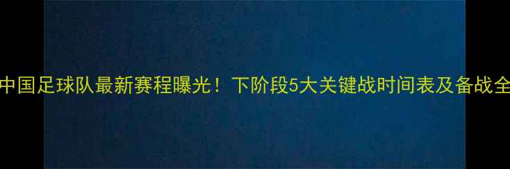 图片 中国足球队最新赛程曝光！下阶段5大关键战时间表及备战全