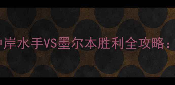 图片 中超VS澳超巅峰对决！中岸水手VS墨尔本胜利全攻略：战术+球员PK+观赛指南1