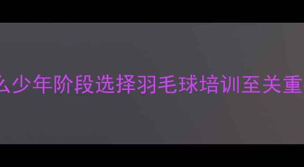 图片 为什么少年阶段选择羽毛球培训至关重要？2