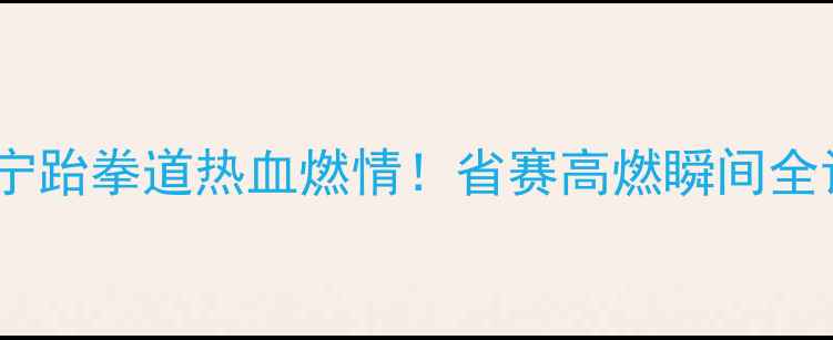 图片 主辽宁跆拳道热血燃情！省赛高燃瞬间全记录1