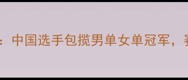 图片 乒乓球世界杯最新战况：中国选手包揽男单女单冠军，赛程亮点与未来展望全1
