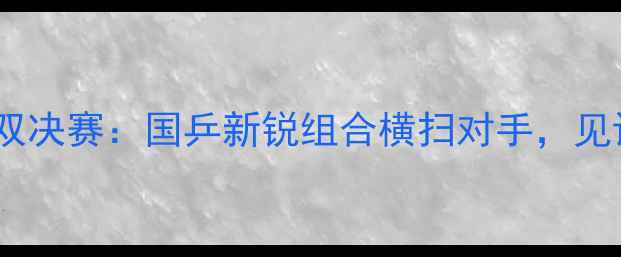 图片 乒乓球全运会混双决赛：国乒新锐组合横扫对手，见证国球荣耀时刻1