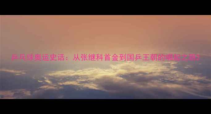 图片 乒乓球奥运史话：从张继科首金到国乒王朝的崛起之路2