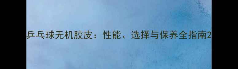 图片 乒乓球无机胶皮：性能、选择与保养全指南2