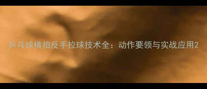 图片 乒乓球横拍反手拉球技术全：动作要领与实战应用2