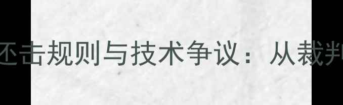 图片 乒乓球比赛中的还击规则与技术争议：从裁判判罚到战术革新