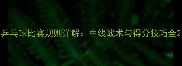 图片 乒乓球比赛规则详解：中线战术与得分技巧全2