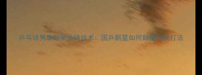 图片 乒乓球男单冠军金琦技术：国乒新星如何颠覆传统打法