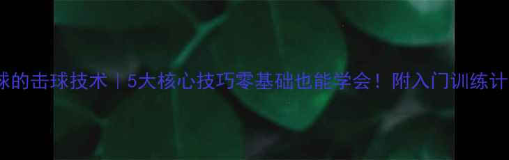 图片 乒乓球的击球技术｜5大核心技巧零基础也能学会！附入门训练计划🏓1