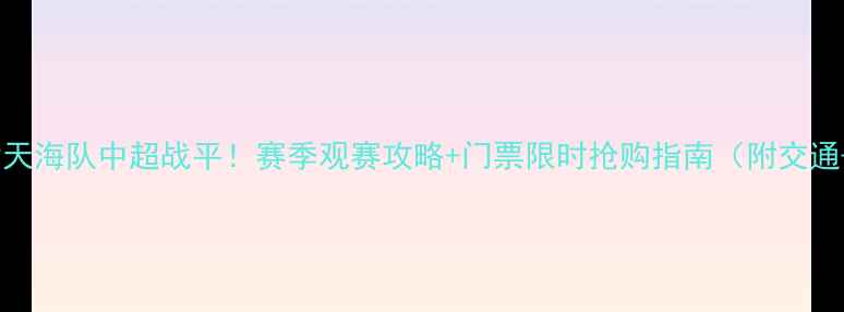 图片 今晚天津天海队中超战平！赛季观赛攻略+门票限时抢购指南（附交通+住宿）2