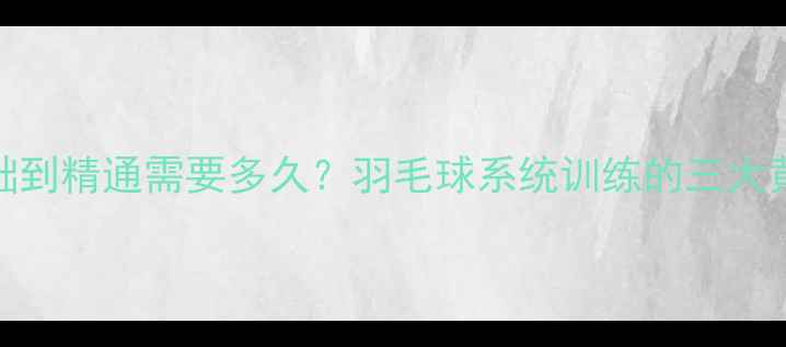 图片 从零基础到精通需要多久？羽毛球系统训练的三大黄金阶段