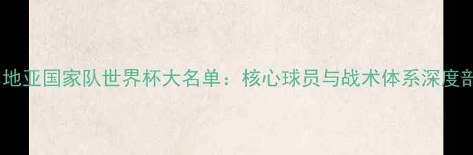 图片 克罗地亚国家队世界杯大名单：核心球员与战术体系深度剖析2