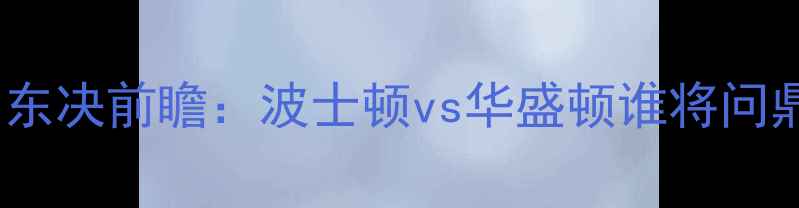 图片 凯尔特人VS奇才5月3日东决前瞻：波士顿vs华盛顿谁将问鼎？深度两队争冠关键2