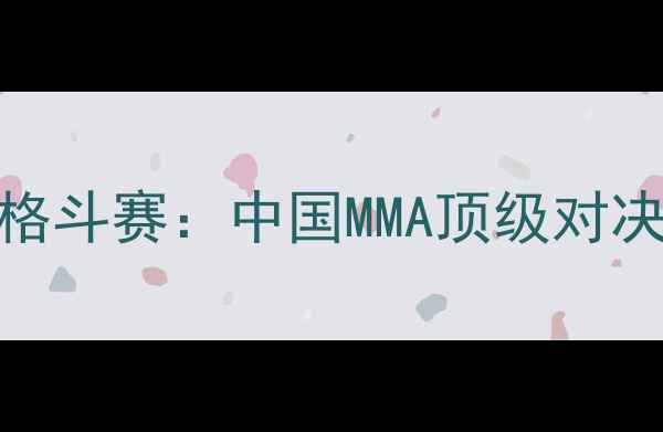 图片 勇士的荣耀国际格斗赛：中国MMA顶级对决，拳腿膝肘全面