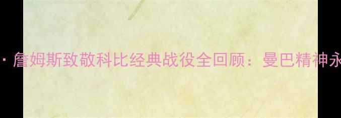 图片 勒布朗·詹姆斯致敬科比经典战役全回顾：曼巴精神永不褪色