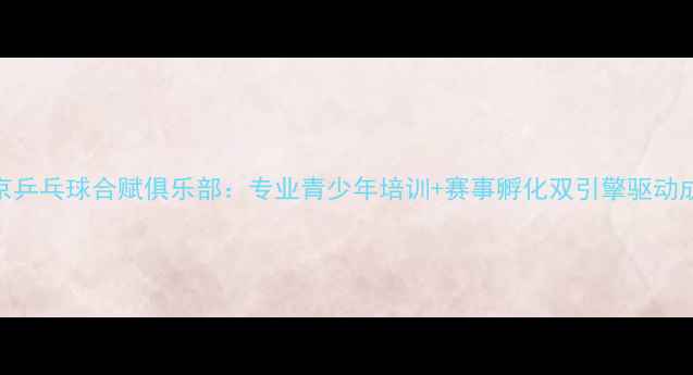 图片 北京乒乓球合赋俱乐部：专业青少年培训+赛事孵化双引擎驱动成长