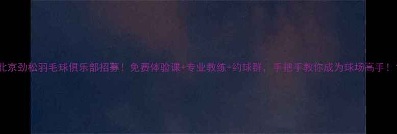 图片 北京劲松羽毛球俱乐部招募！免费体验课+专业教练+约球群，手把手教你成为球场高手！1