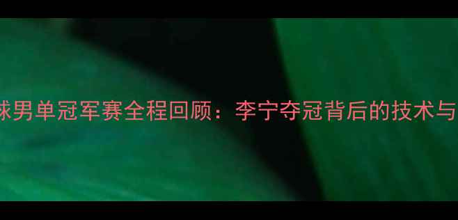 图片 十三全运会羽毛球男单冠军赛全程回顾：李宁夺冠背后的技术与赛事亮点全记录1