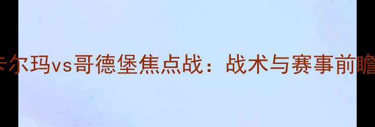 图片 卡尔玛vs哥德堡焦点战：战术与赛事前瞻1