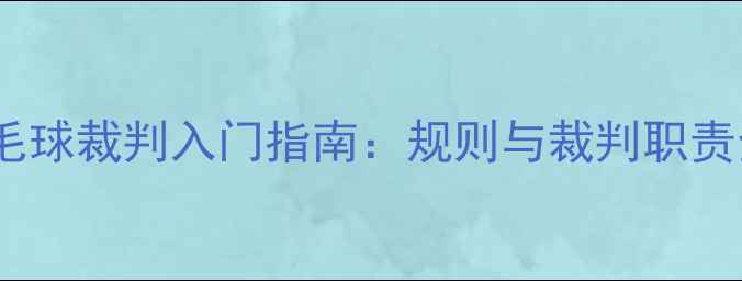 图片 双打羽毛球裁判入门指南：规则与裁判职责全攻略2