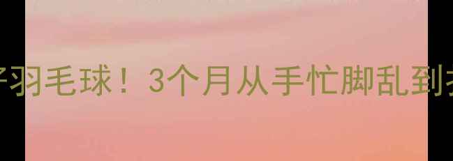 图片 名康体育零基础也能打好羽毛球！3个月从手忙脚乱到扣杀上瘾，新手必看攻略