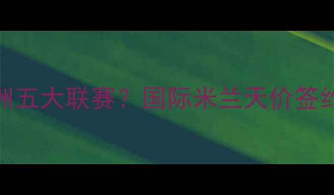 图片 哪位意大利球员在转会欧洲五大联赛？国际米兰天价签约+尤文图斯新星崛起深度1