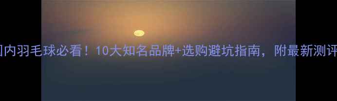 图片 国内羽毛球必看！10大知名品牌+选购避坑指南，附最新测评2